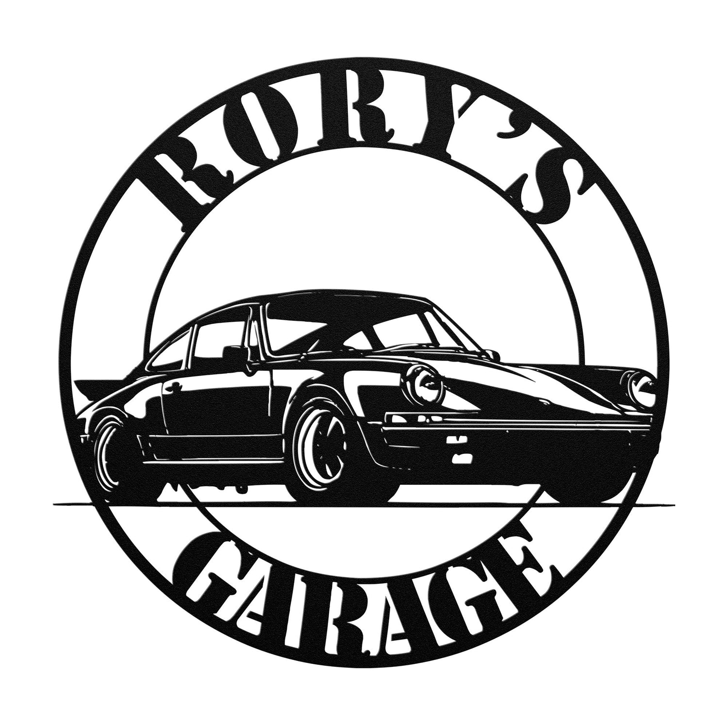 Classic car metal garage sign – vintage racing wall art