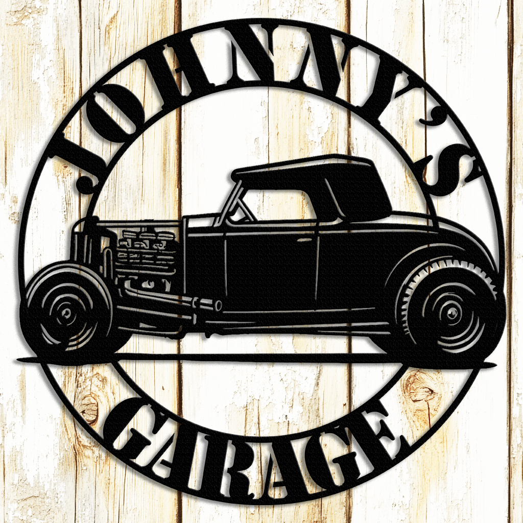 Outdoor metal sign with logo