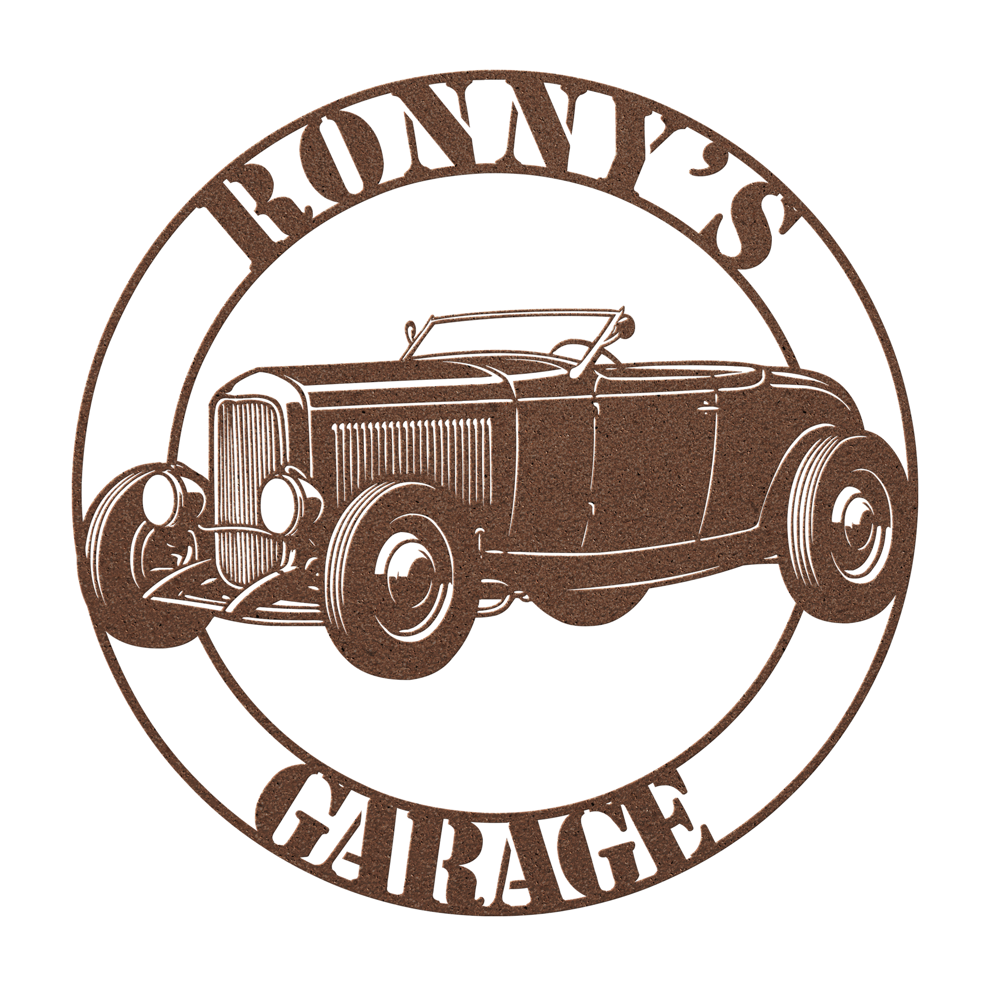 Personalized 1932 hot rod convertible metal sign