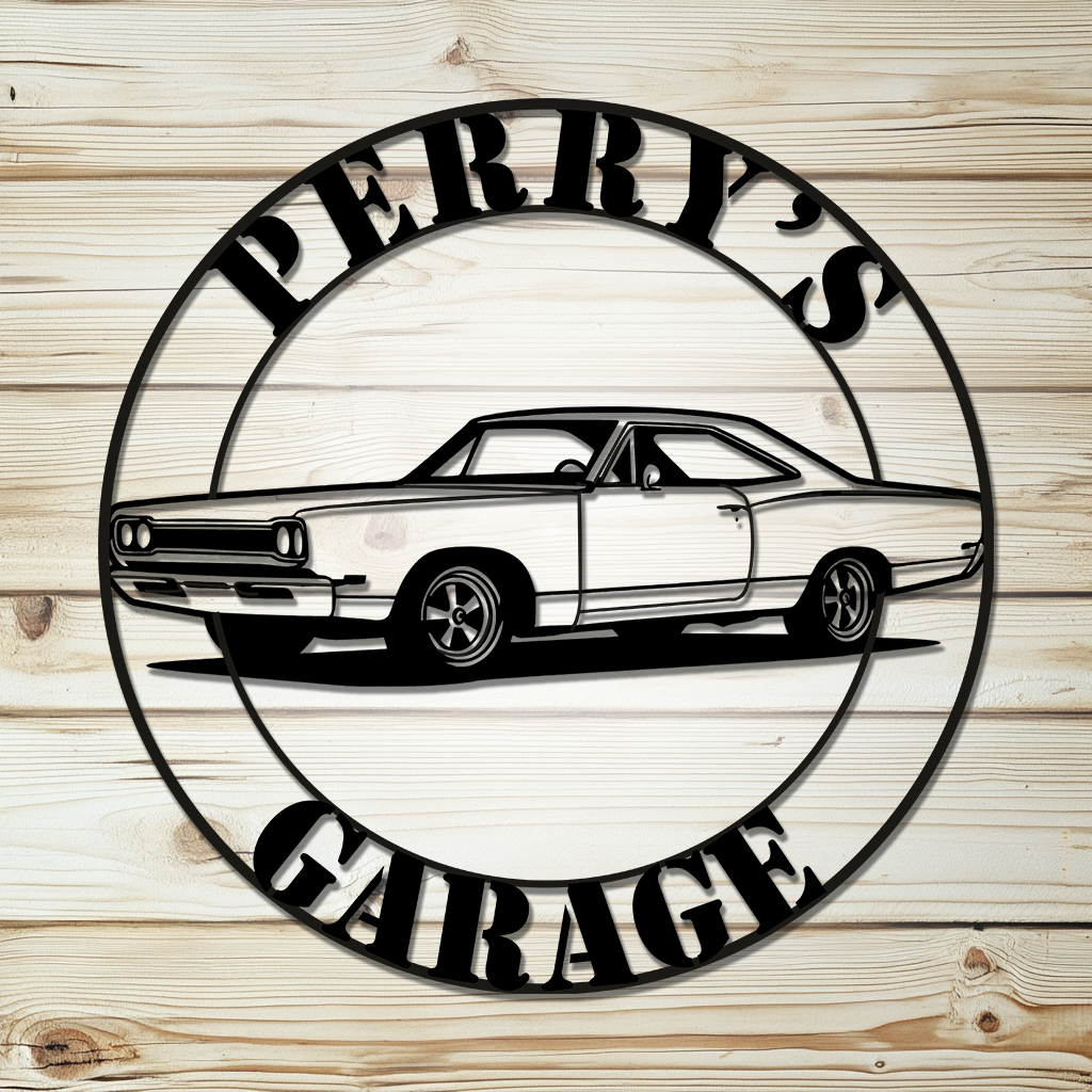 1969 Road Runner classic car metal wall art