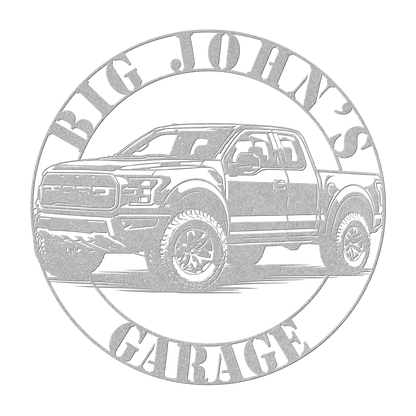 Ford Raptor off road pickup truck steel wall decor