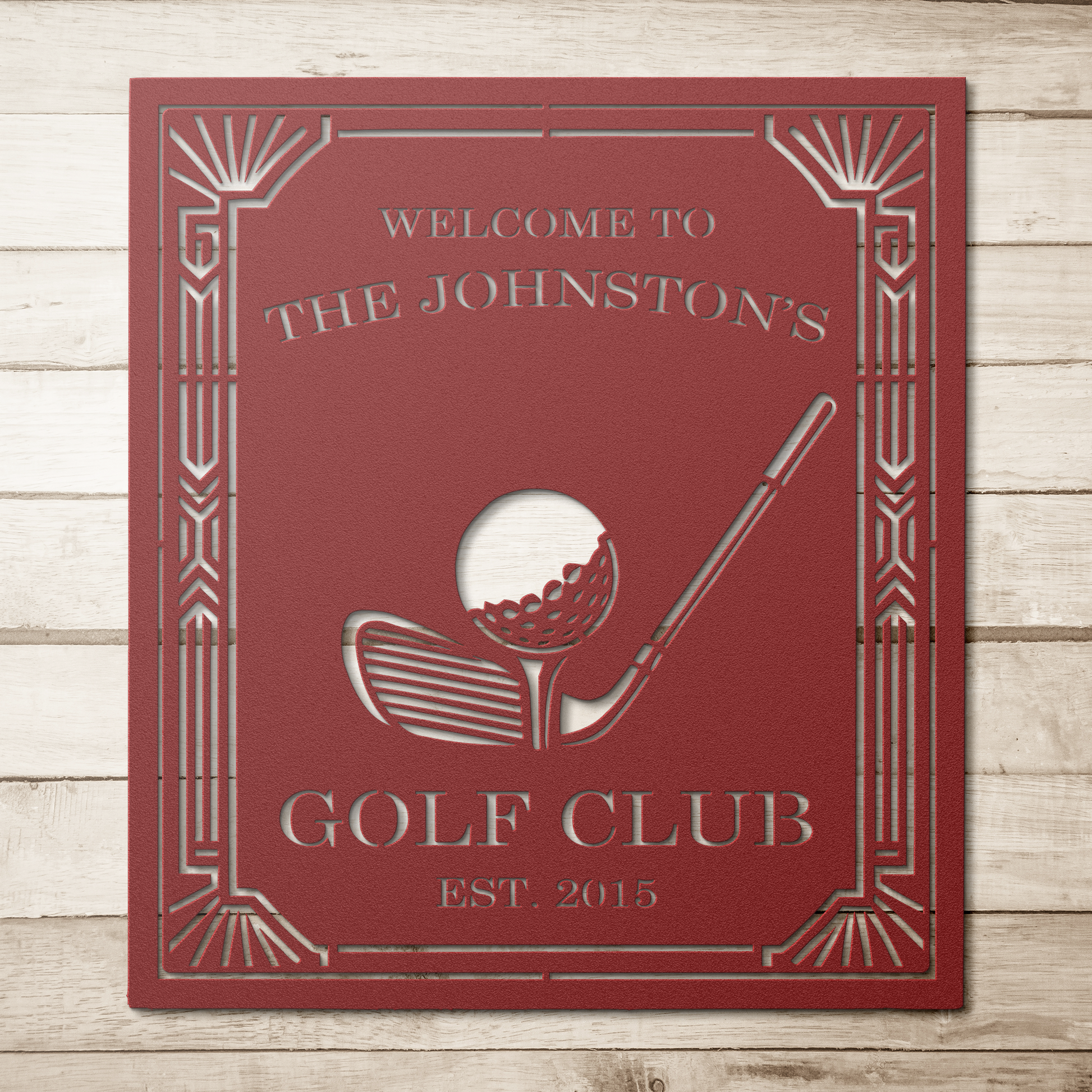 Personalized country club steel wall art USA