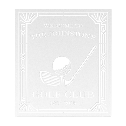 Durable powder-coated golf course metal sign