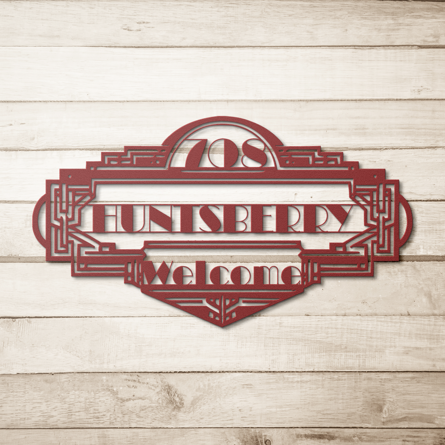 monogram house number wall art