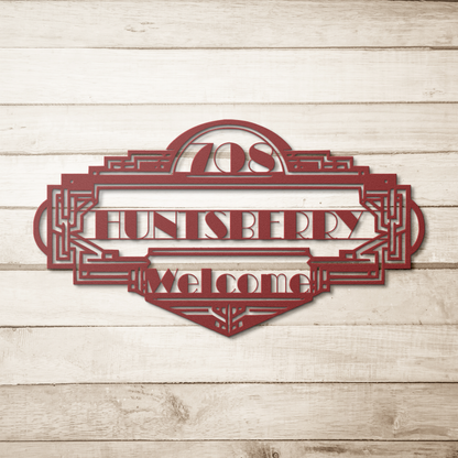 monogram house number wall art