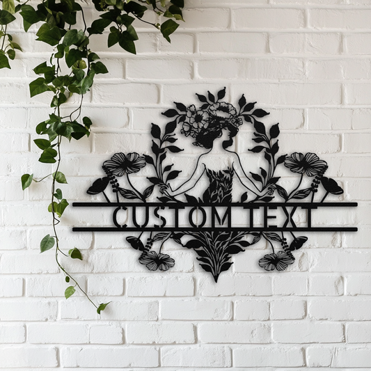 Art Nouveau wildflower welcome sign