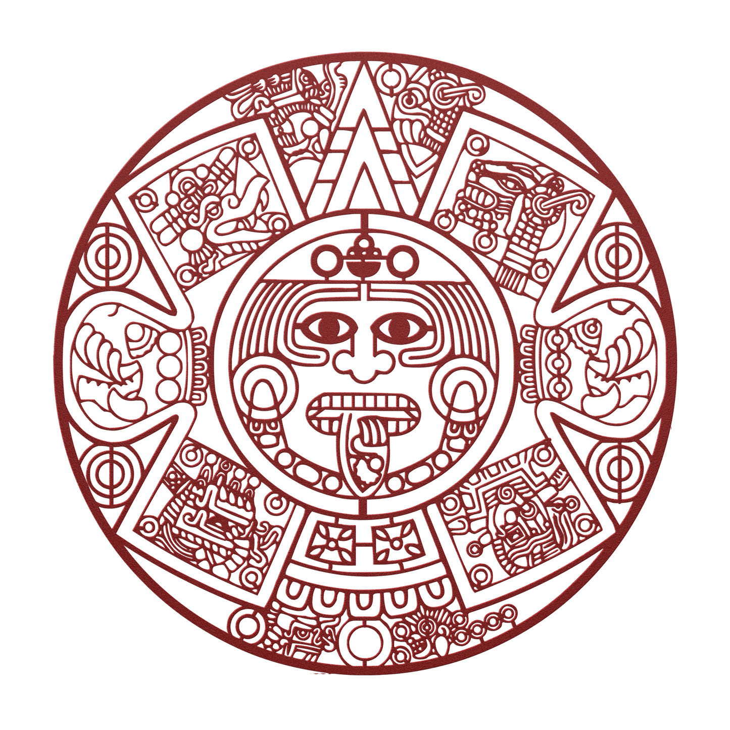 Durable powder-coated Aztec wall art sign