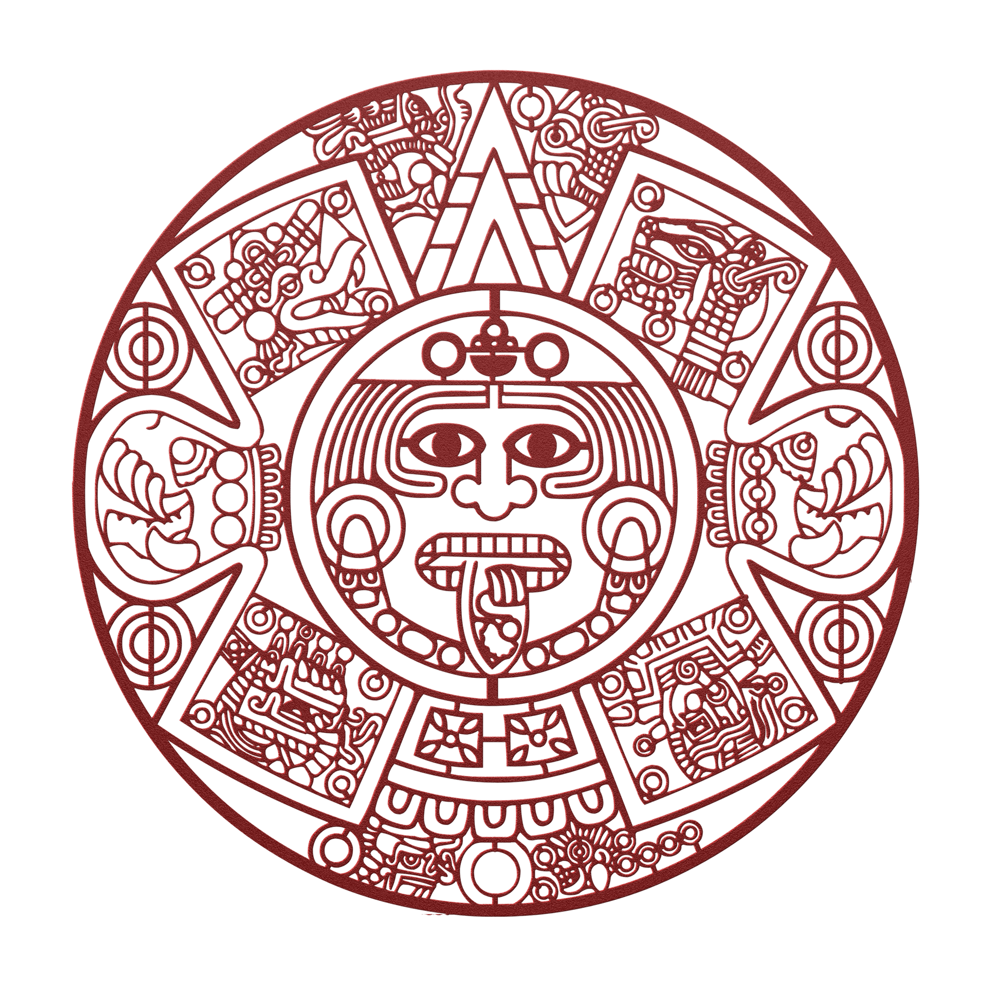 Durable powder-coated Aztec wall art sign