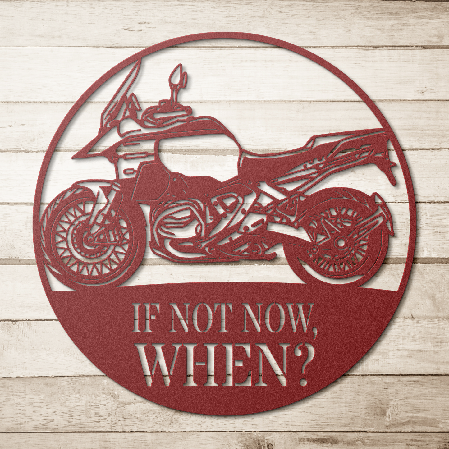 Adventure motorcycle steel wall decor