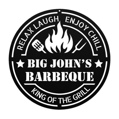 Steel patio grill area decor