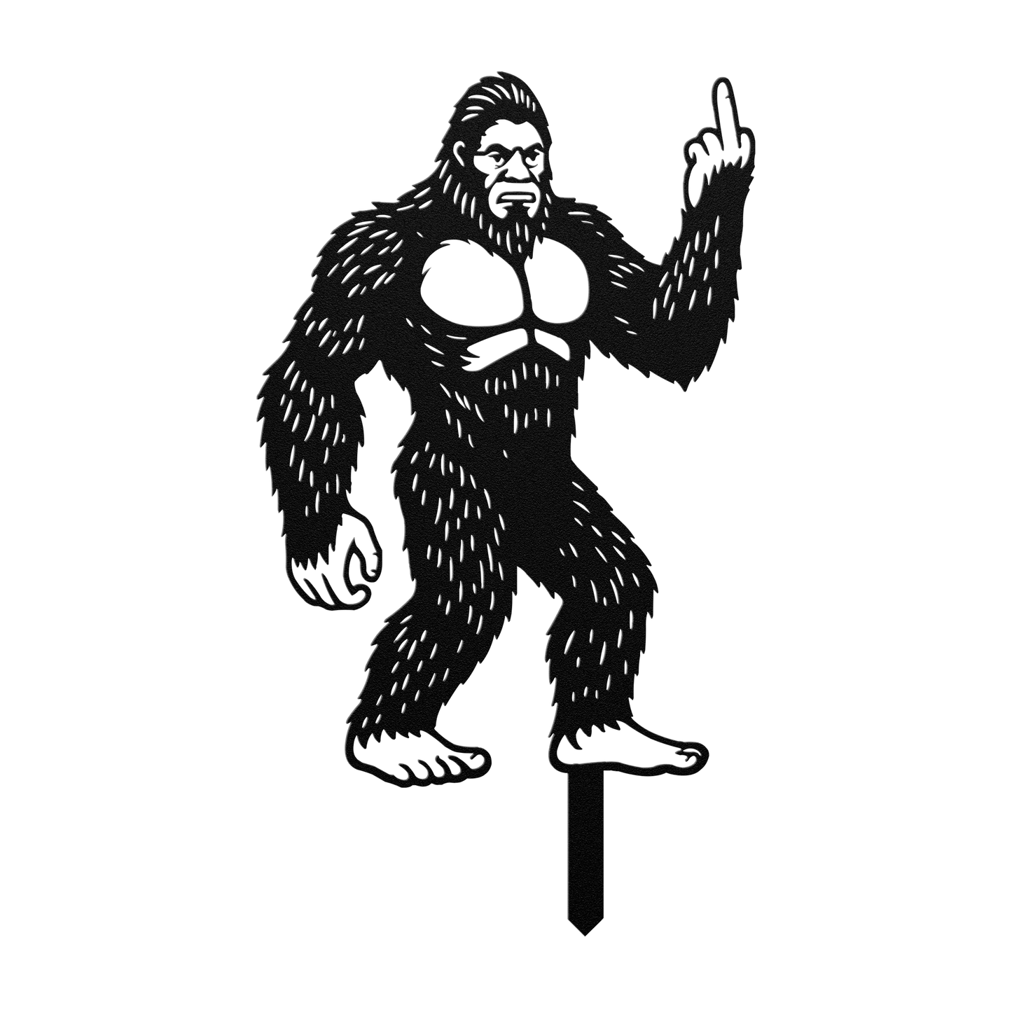 Bigfoot_Metal_Garden_Stake_Flipping_Off__Black_Transparent_Mockup.png