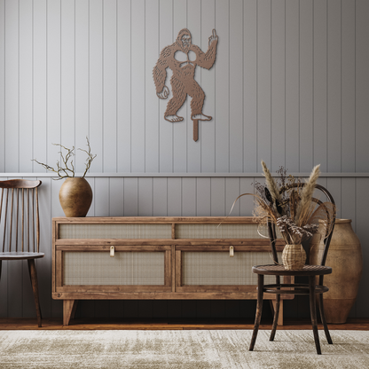 Bigfoot_Metal_Garden_Stake_Flipping_Off__Copper_Rustic_Hallway_Mockup.png