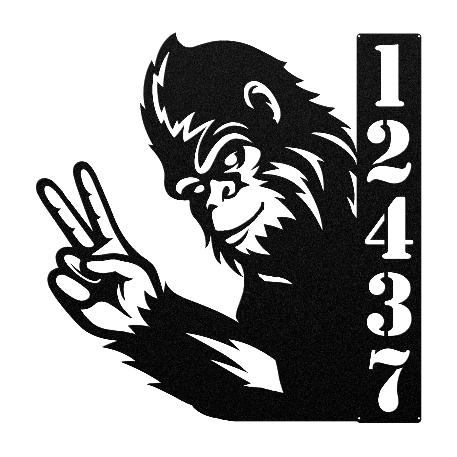 Bigfoot peace custom metal address sign for cabins