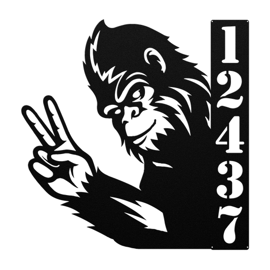 Bigfoot peace custom metal address sign for cabins