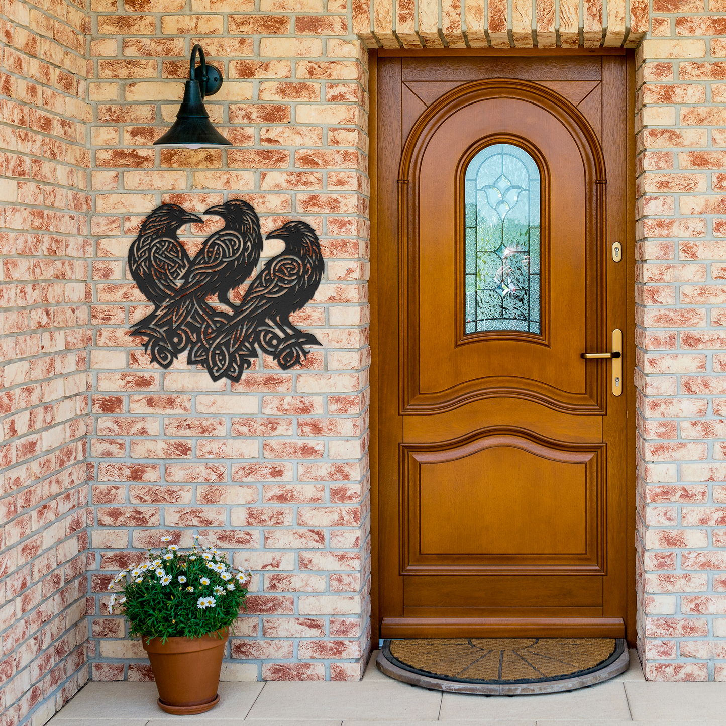 Celtic_Ravens_Metal_Wall_Art__Custom_Tr_Black_Brick_Entrance_Mockup.png