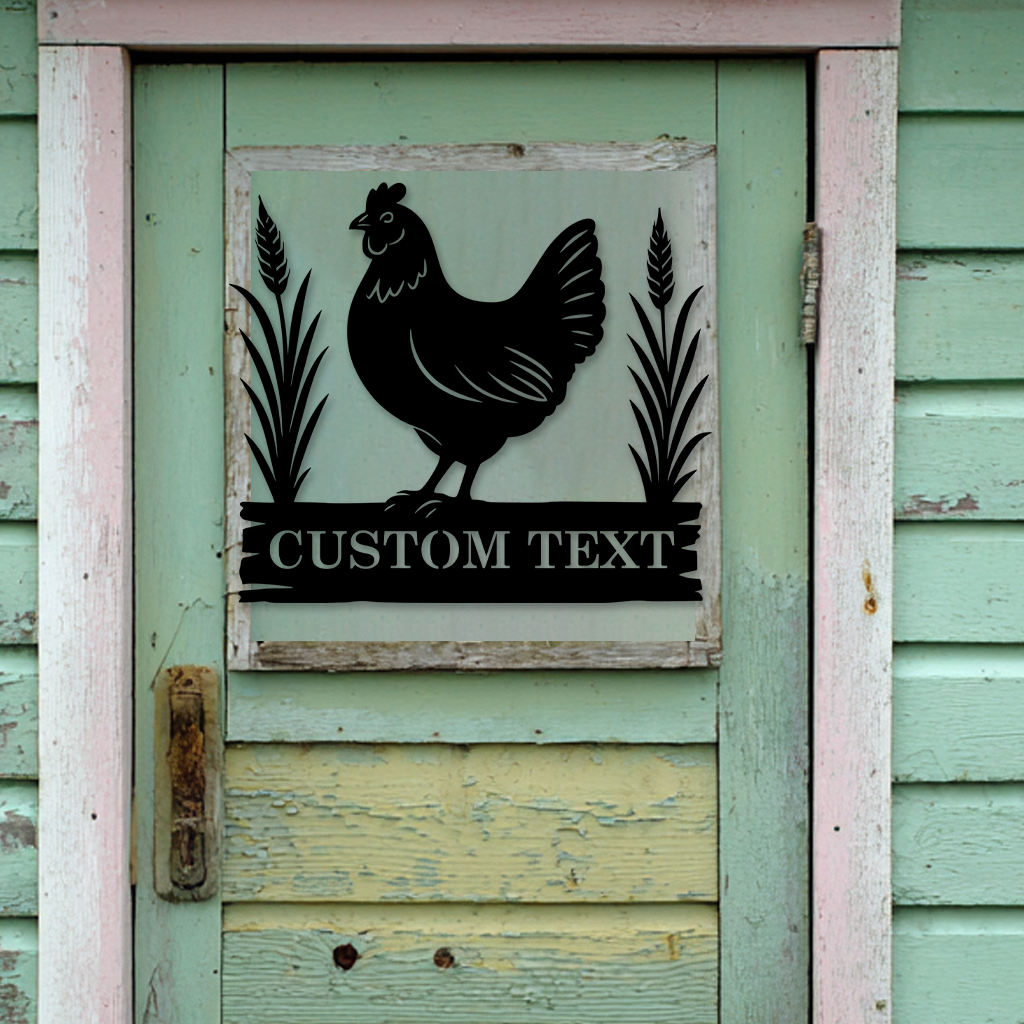Personalized hen house wall art steel decor