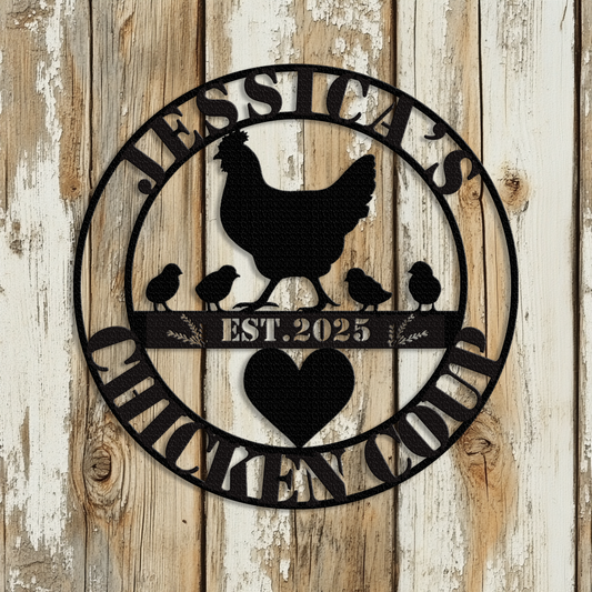 Chicken coop metal sign