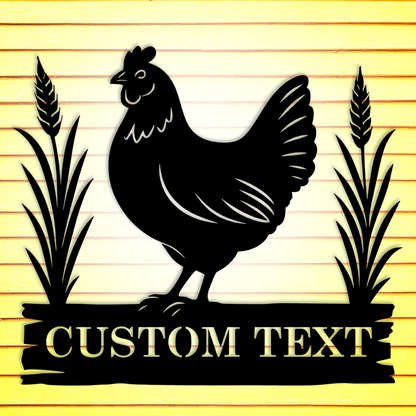 Custom chicken coop metal sign with farm name