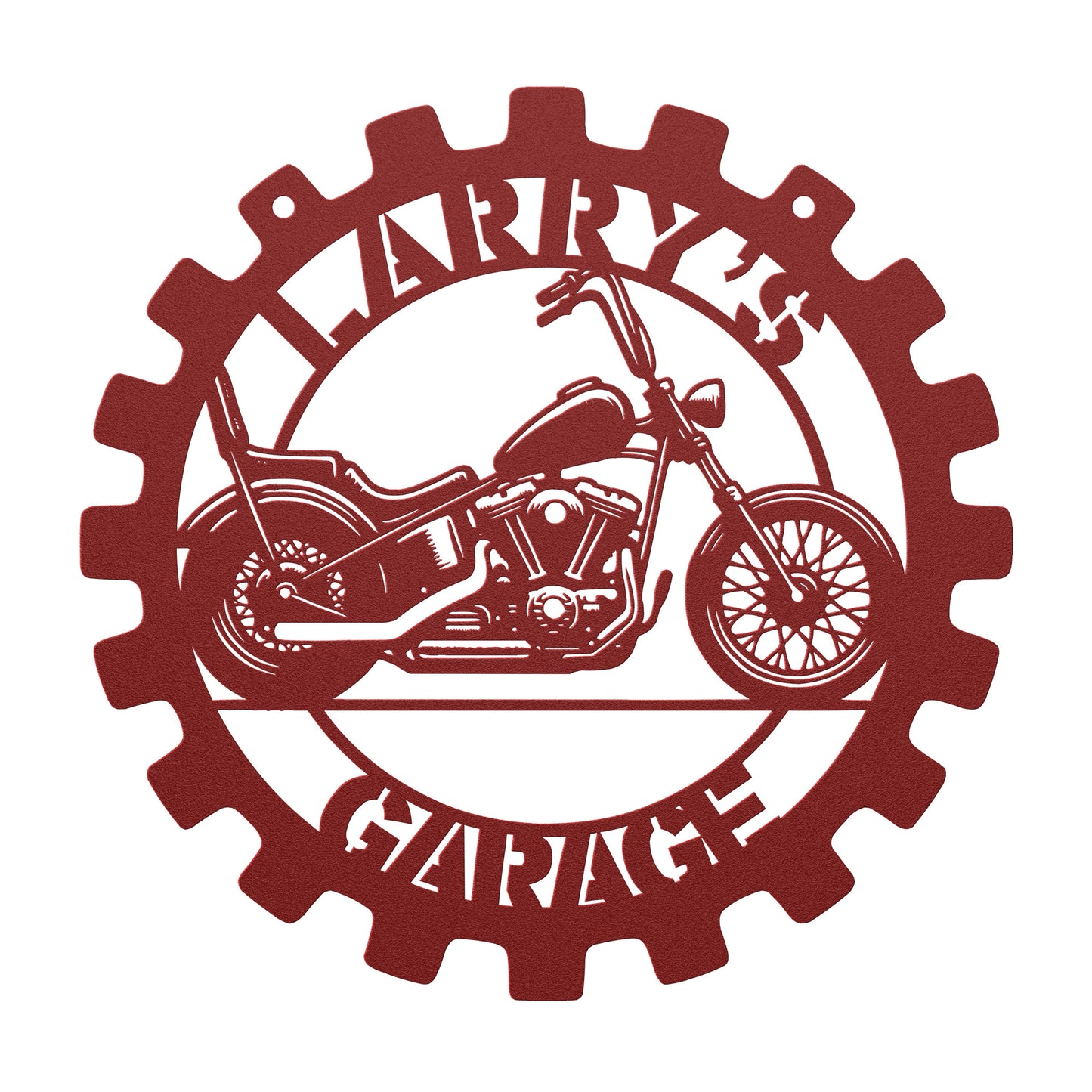 Classic Custom Chopper Motorcycle Metal Wall Art