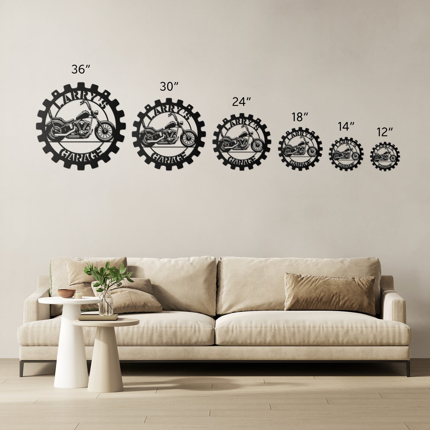Classic Custom Chopper Motorcycle Metal Wall Art