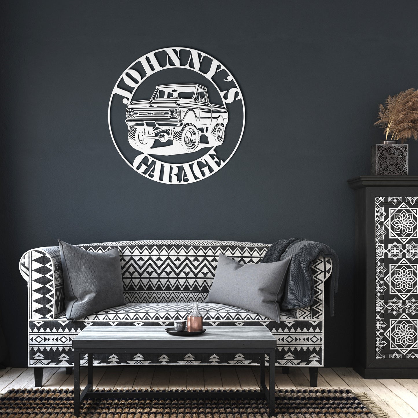 Handcrafted Steel Chevy Blazer K-10 Pickup Wall Decor