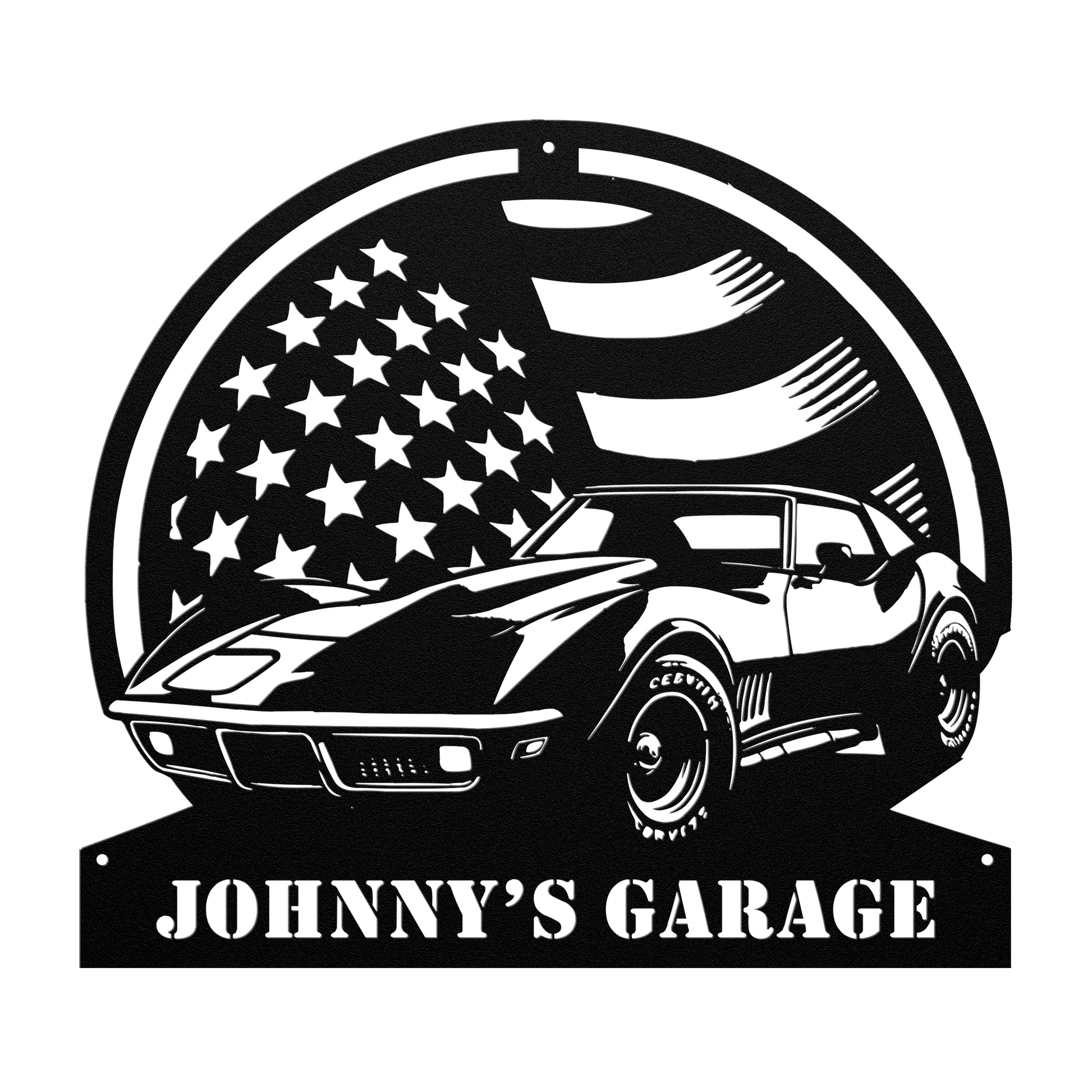 Corvette Metal Garage Sign