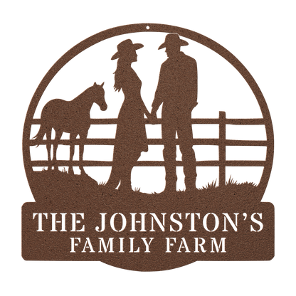 Custom farmhouse country couple wall sign décor