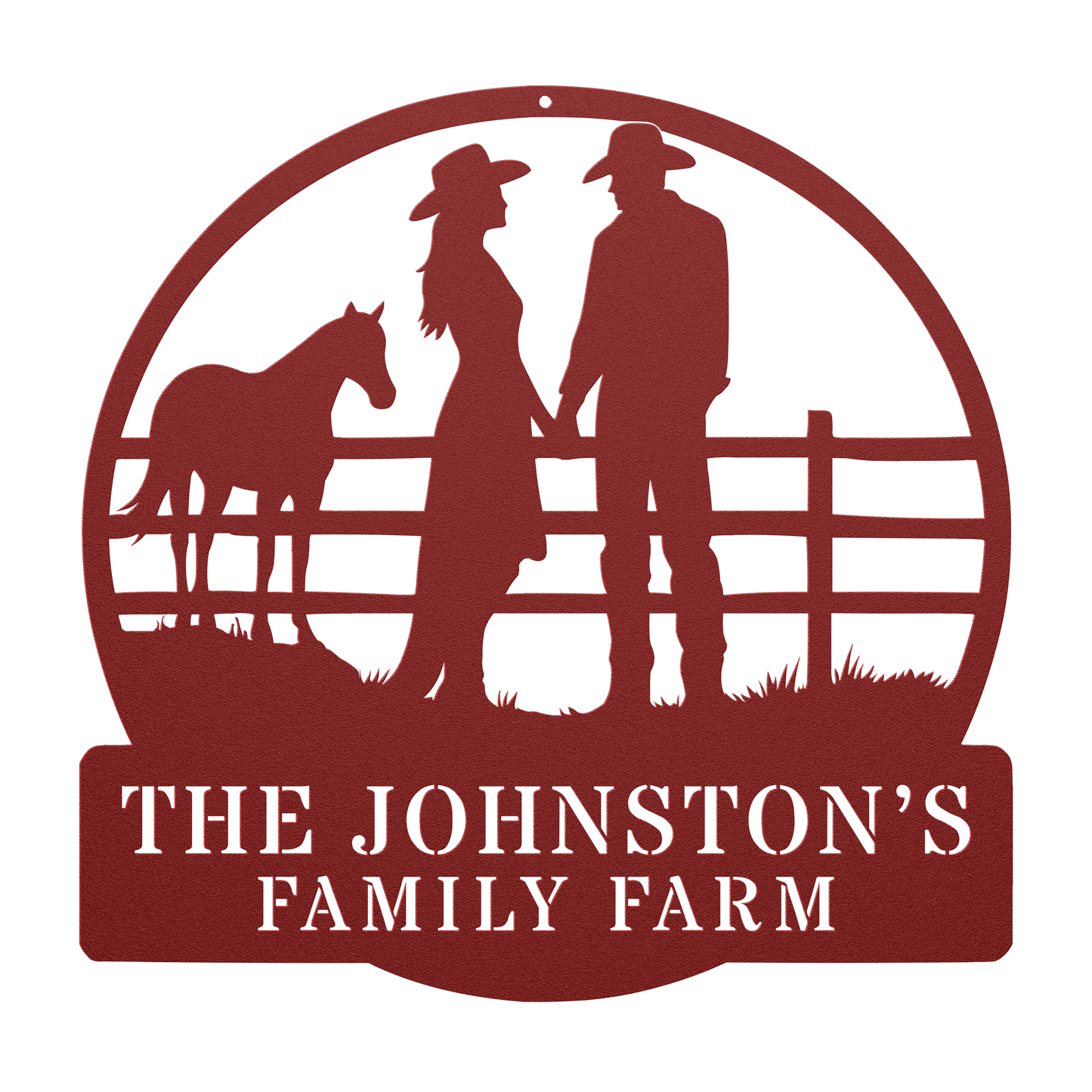 Durable powder-coated family barn wall artwork