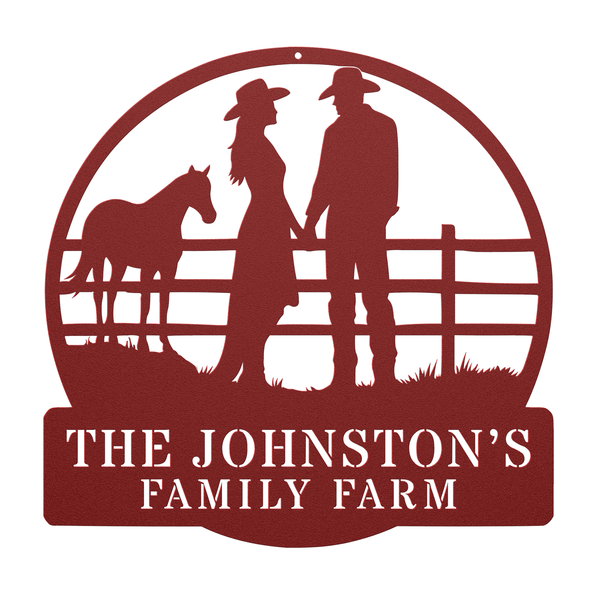 Durable powder-coated family barn wall artwork