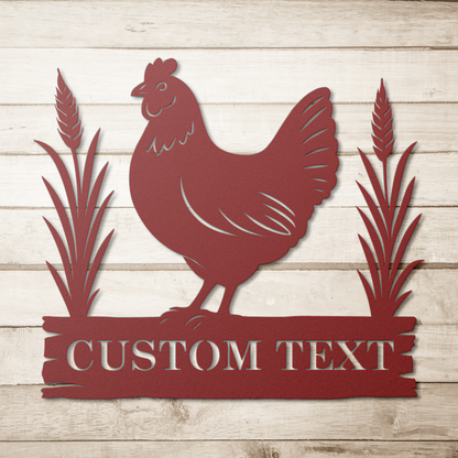 Durable steel egg farm sign with custom text