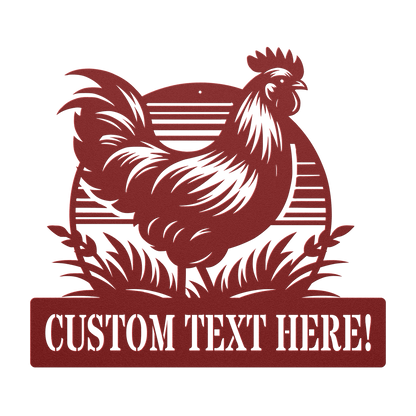 Backyard poultry coop custom metal art