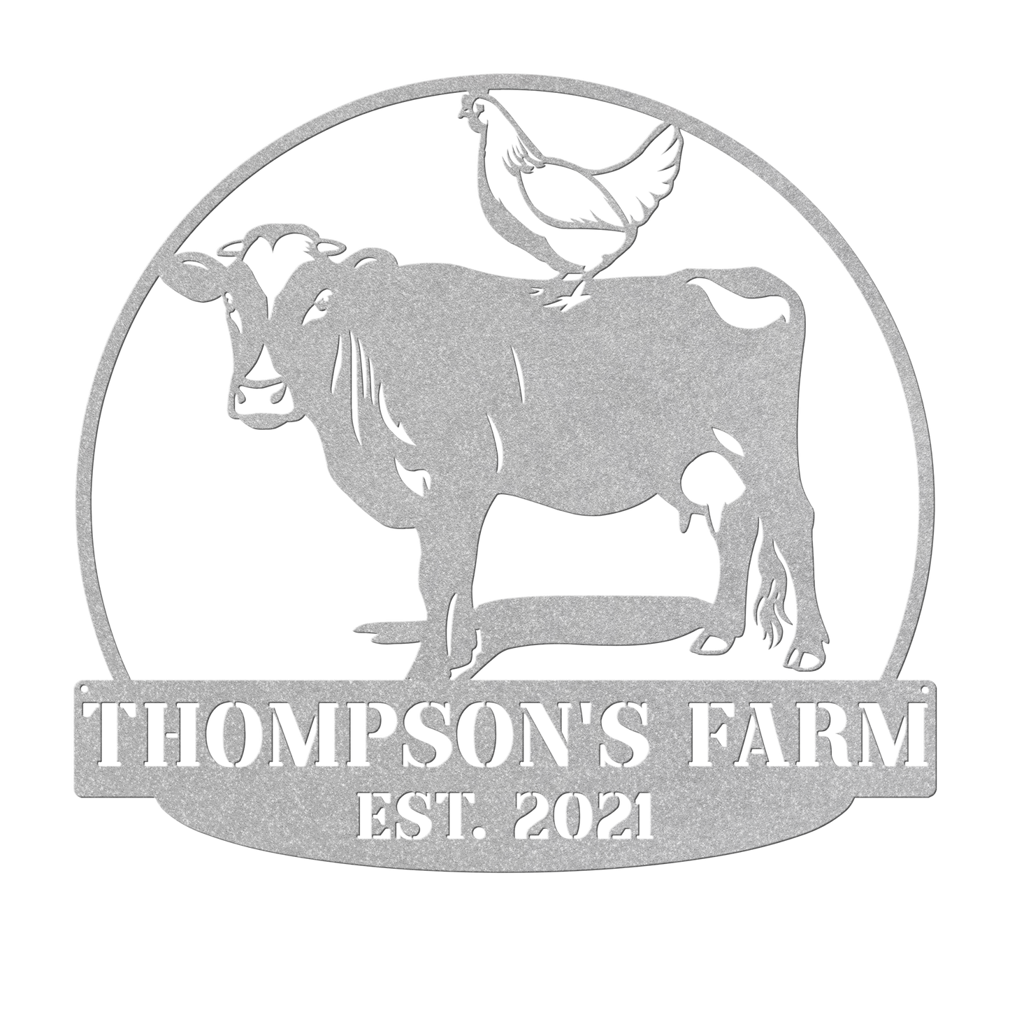 Outdoor chicken ranch custom steel sign