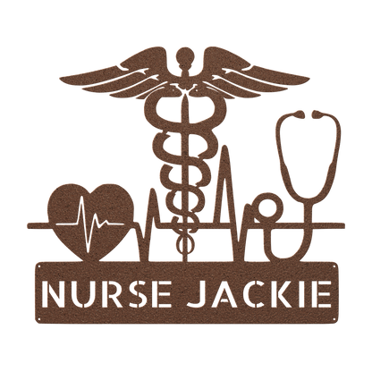 nurse name metal wall decor