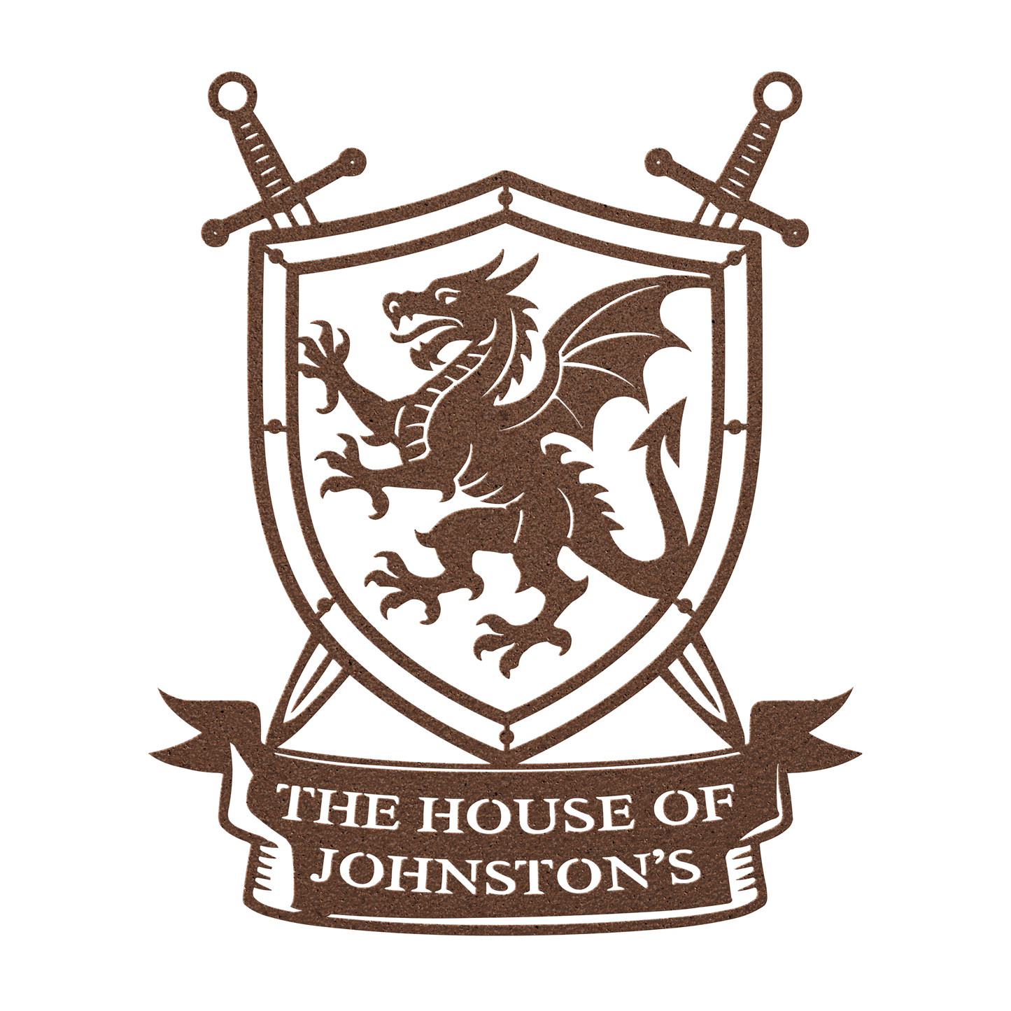 USA made family crest outdoor metal sign