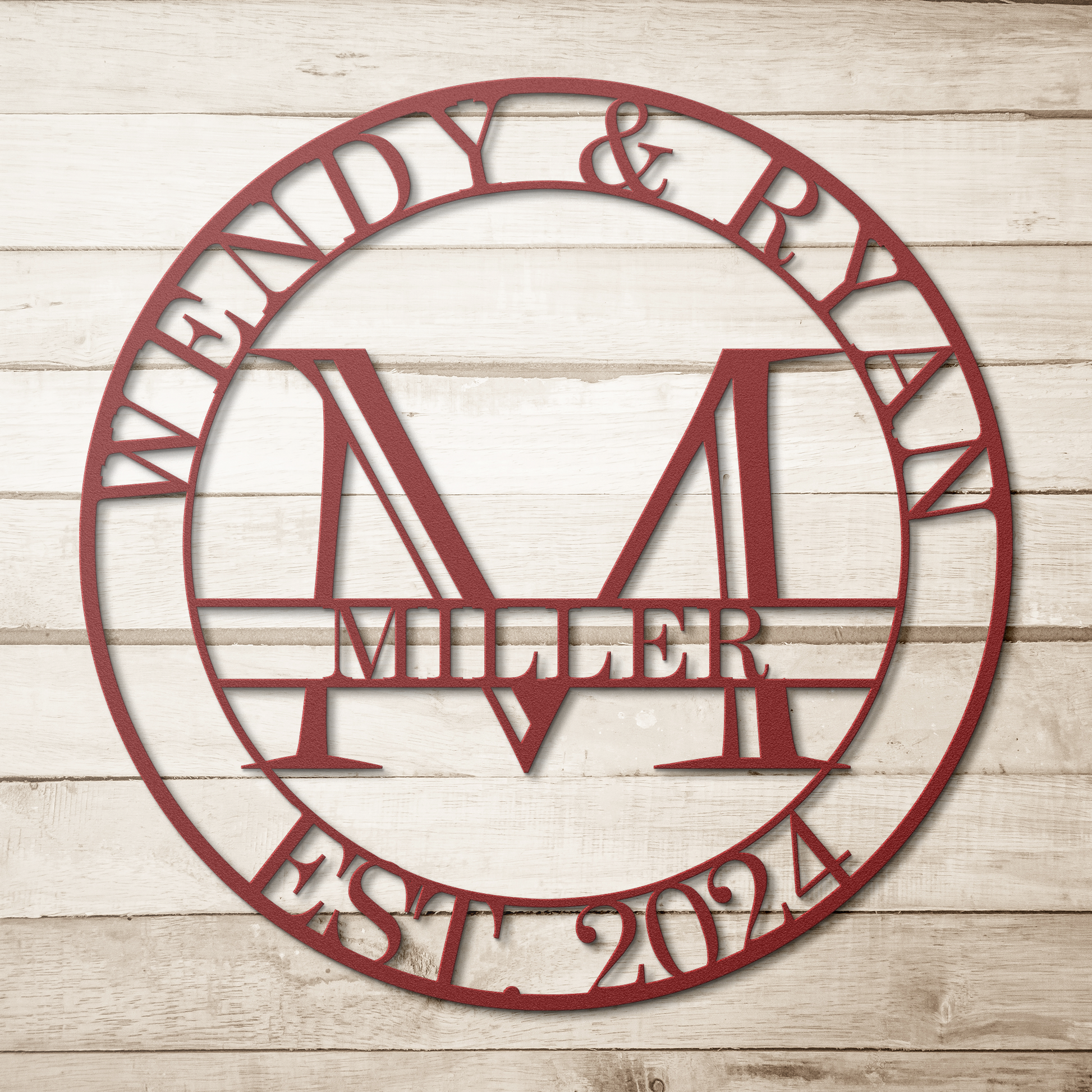 Rustic custom anniversary gift metal wall art