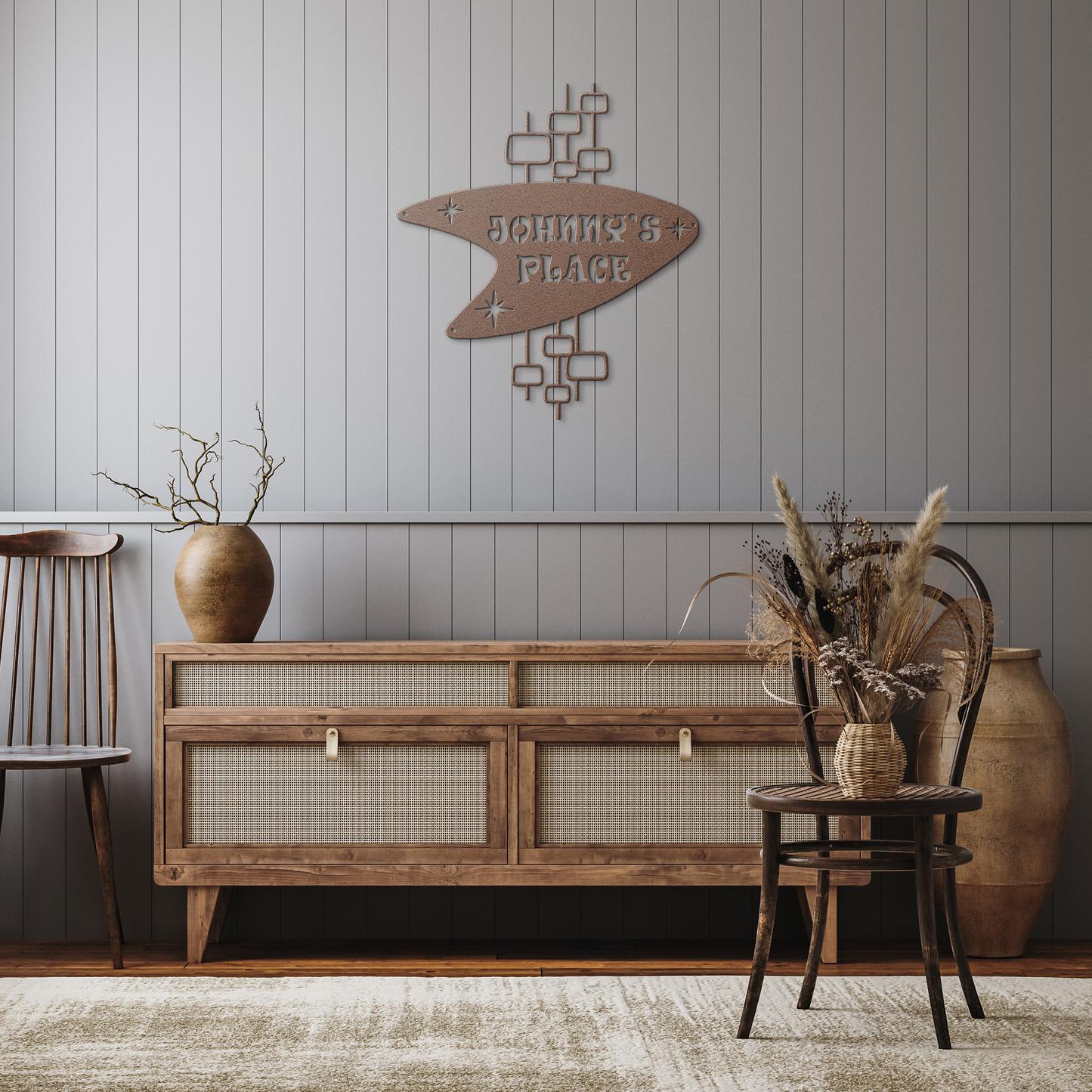 Custom_House_Name_Metal_Sign__Persona_Copper_Rustic_Hallway_Mockup.png