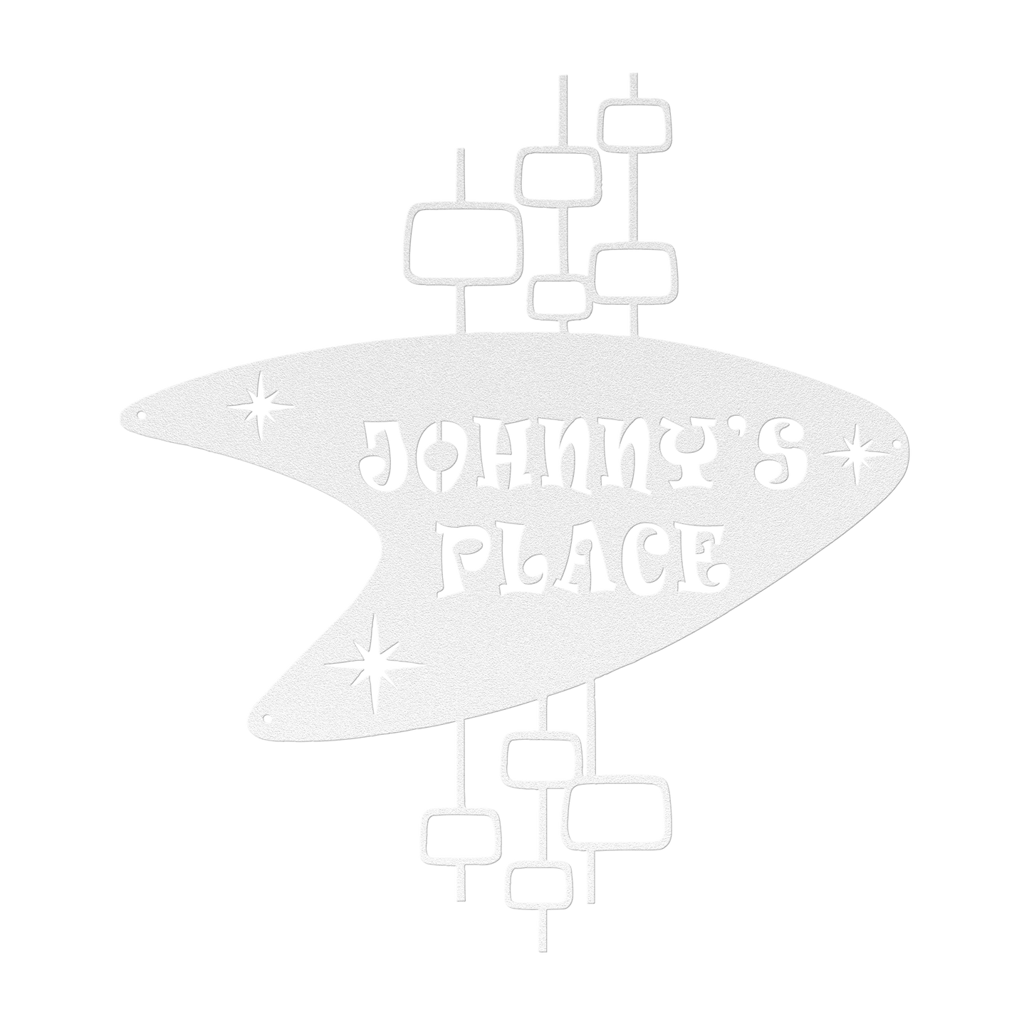 Personalized mid century metal art