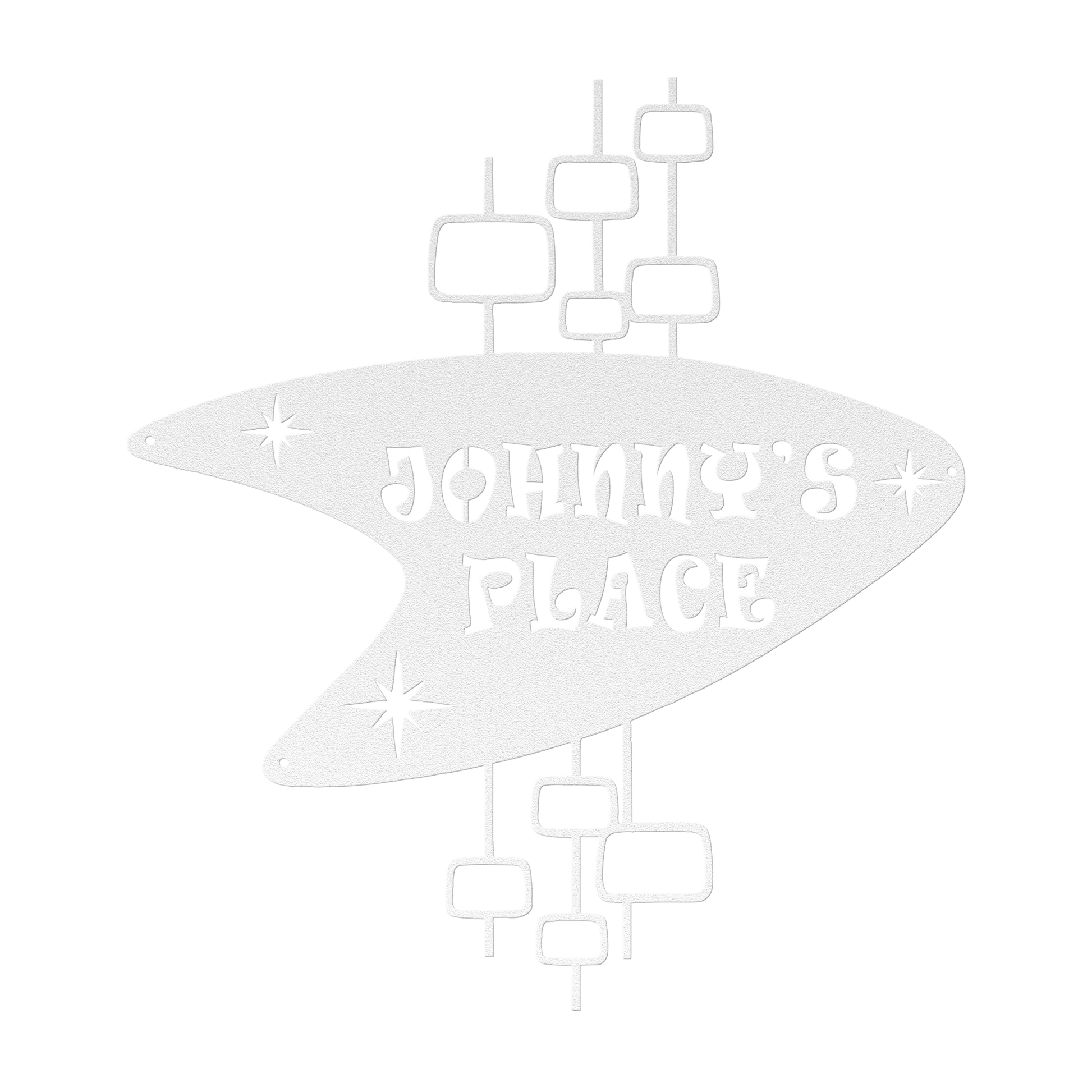 Personalized mid century metal art