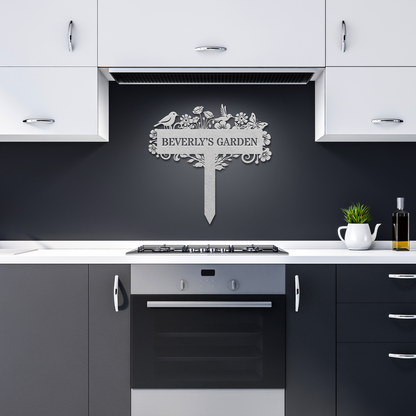 Custom_Metal_Bird_and_Flower_Garden_Sign_Silver_Dark_Kitchen_Mockup.png