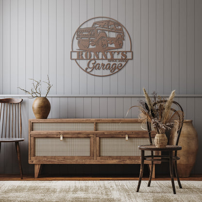 Custom Metal Bronco Truck Garage Signs