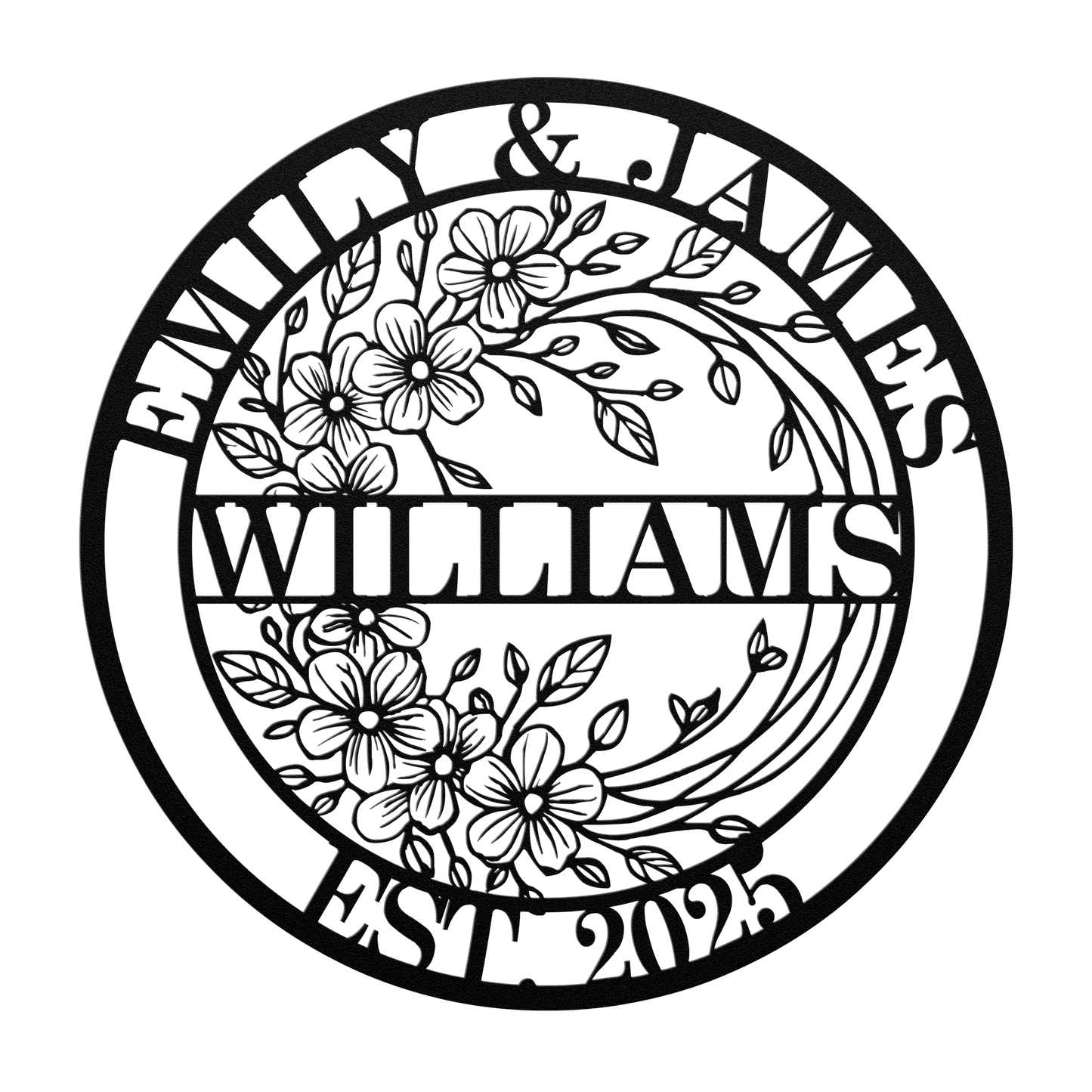 Rustic farmhouse family initial metal wall art