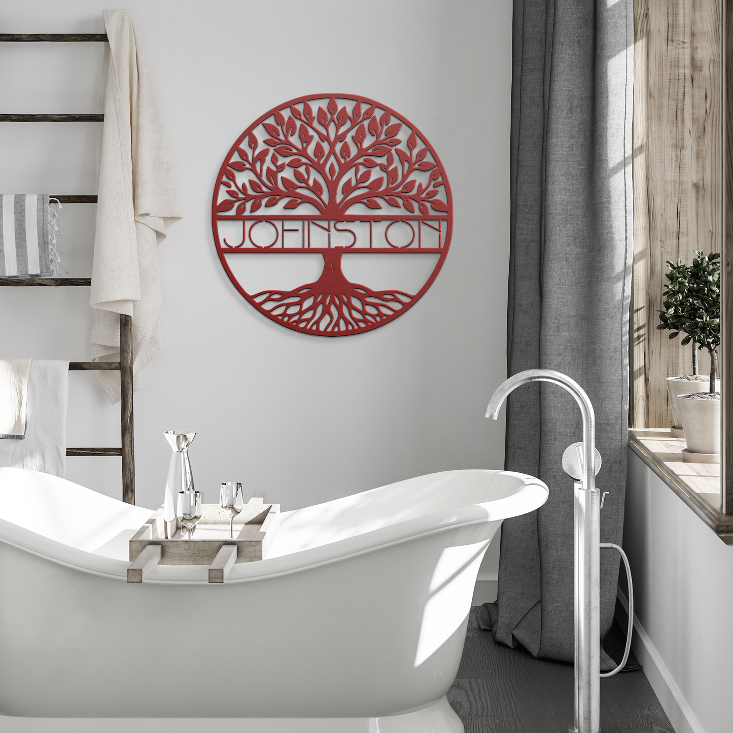Custom_Name_Tree_of_Life_Metal_Sign___Red_Modern_Bathroom_Mockup.png