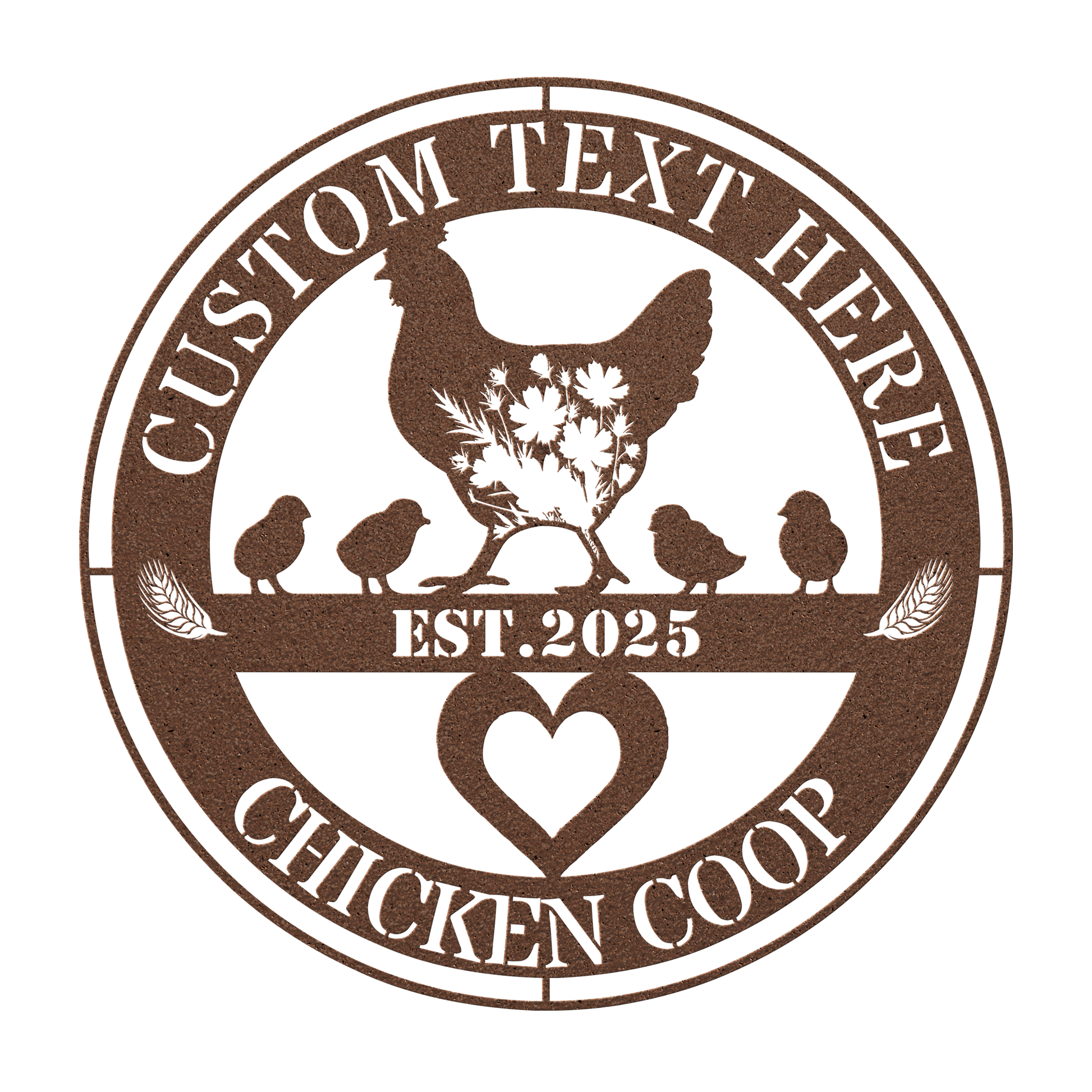 Metal chicken coop sign