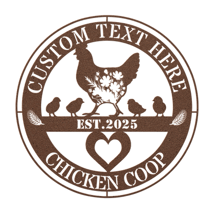 Metal chicken coop sign