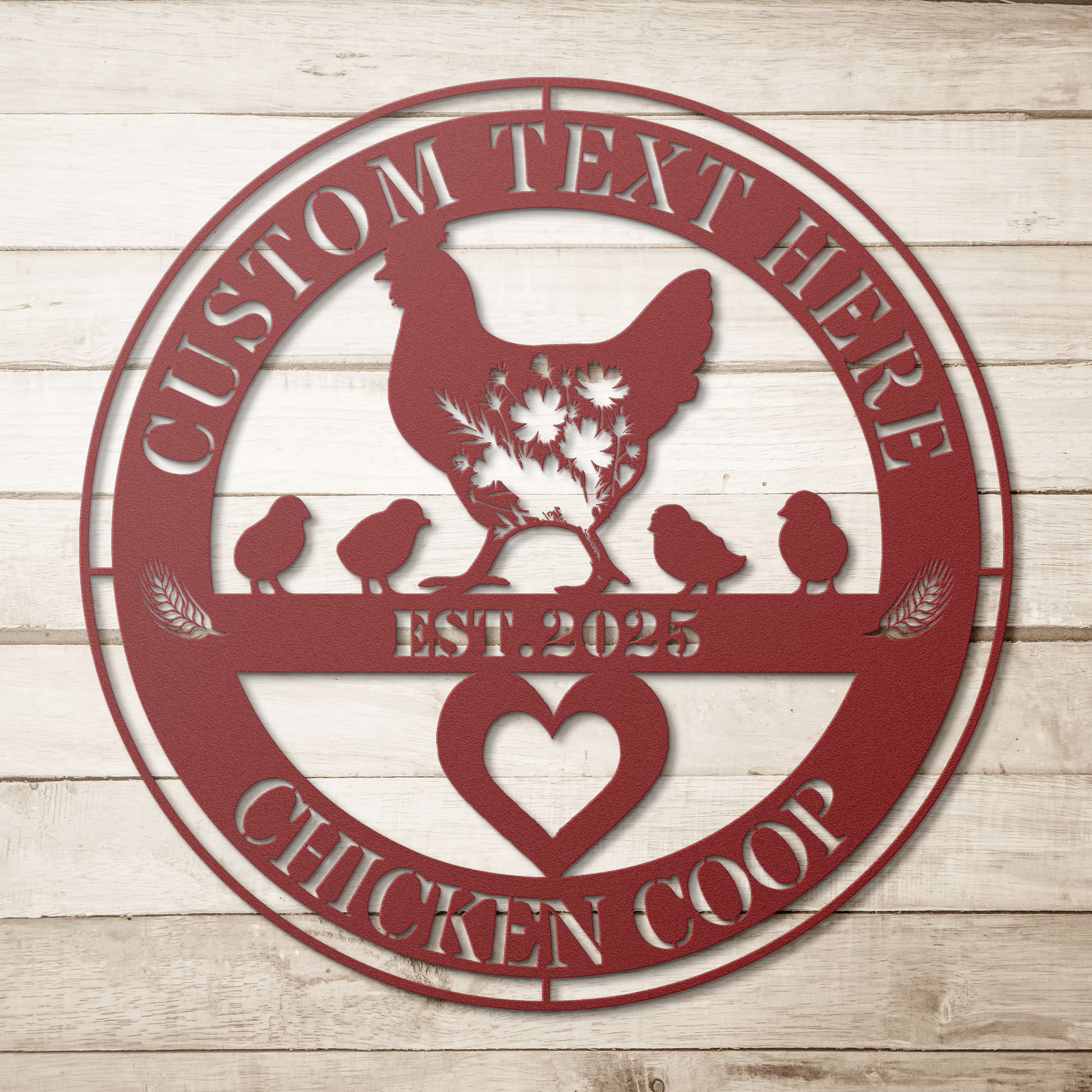 Farmhouse chicken decor custom wall sign