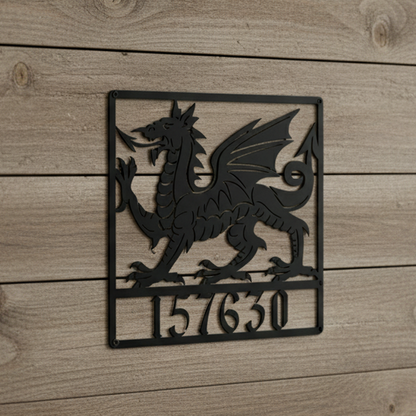 Outdoor Welsh dragon metal plaque