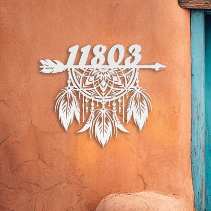 Outdoor rustic steel address sign