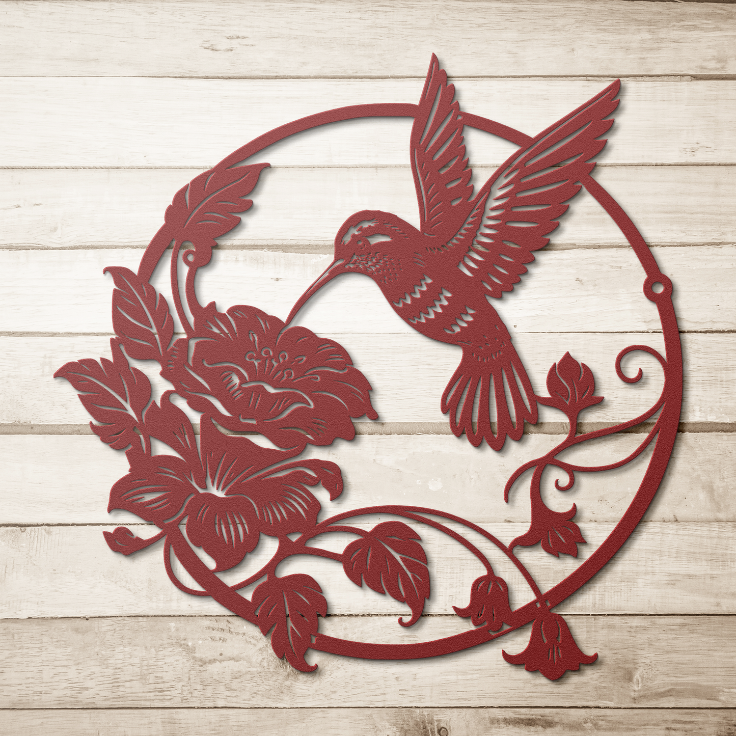 hummingbird garden metal wall art