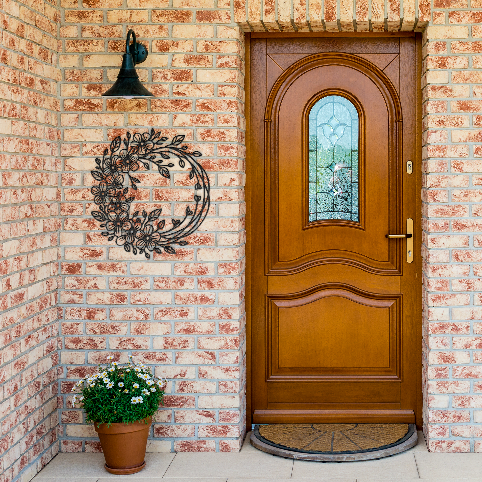 Floral_Metal_Wreath_Wall_Art__Spring__Black_Brick_Entrance_Mockup.png