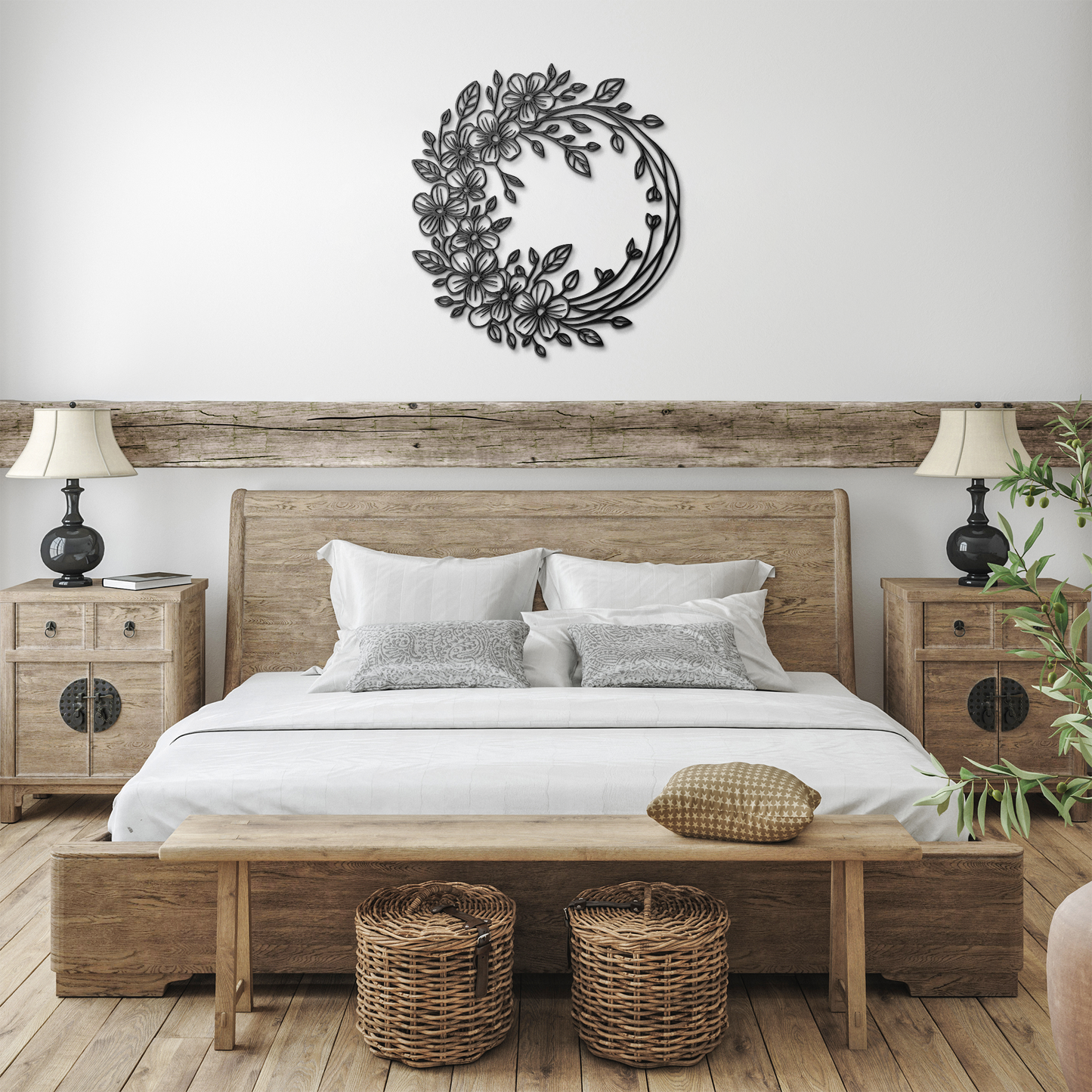Floral_Metal_Wreath_Wall_Art__Spring__Black_Farmhouse_Bedroom_Mockup.png